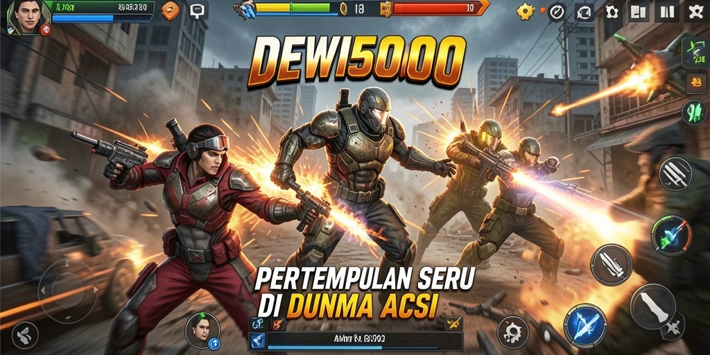 Tampilan seru gameplay DEWI5000 dengan adegan aksi mendebarkan.