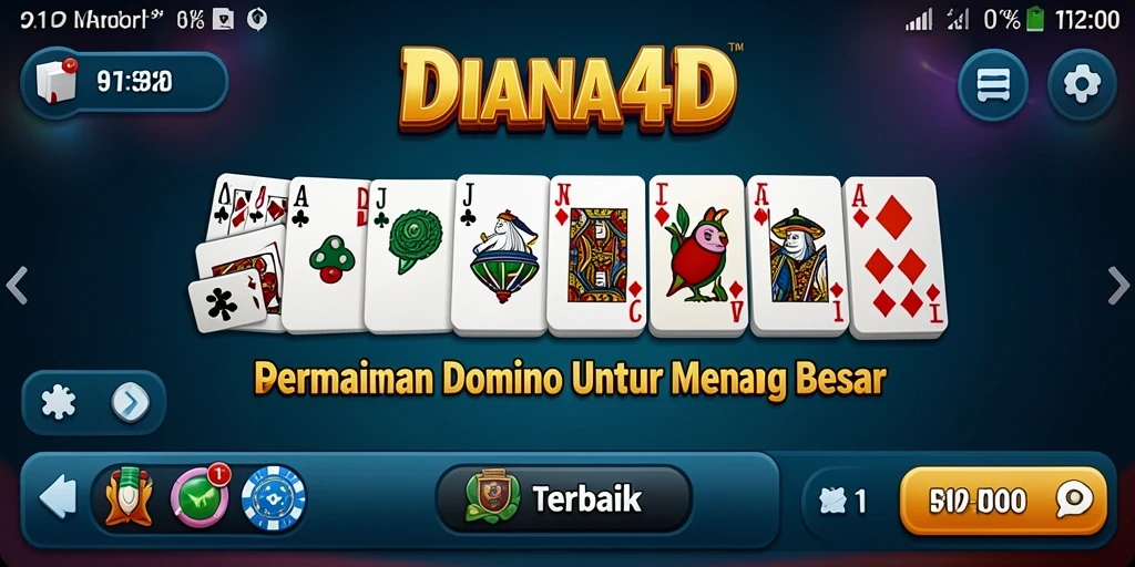 Tampilan gameplay menarik dari DIANA4D dalam permainan Domino.