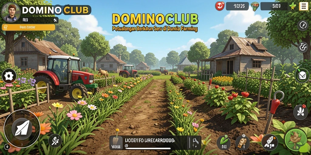 Tangkapan layar utama DOMINOCLUB menampilkan petualangan Farming yang menarik.