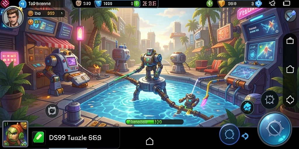 Screenshot gameplay DS99 dengan tantangan Puzzle yang menarik.