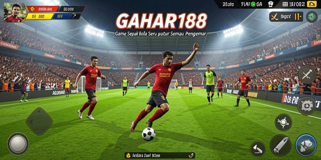 Tangkapan layar utama GAHAR188 menampilkan aksi seru dalam permainan sepak bola.