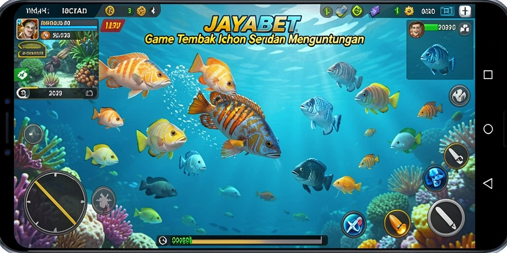 Screenshot gameplay JAYABET menampilkan aksi menembak ikan yang seru.