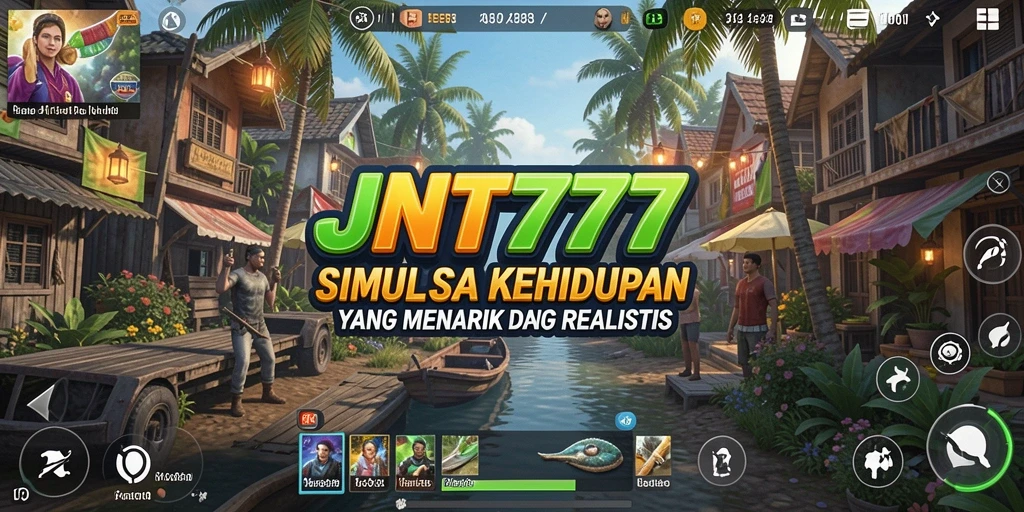 Tampilan gameplay menarik dari JNT777 dengan karakter yang berinteraksi.