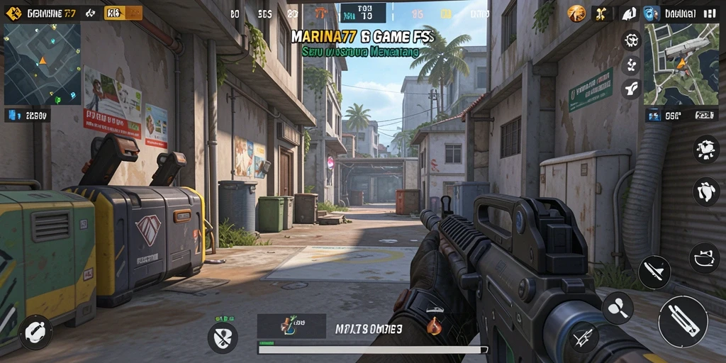 Screenshot gameplay MARINA77 yang penuh aksi dari pertempuran seru.