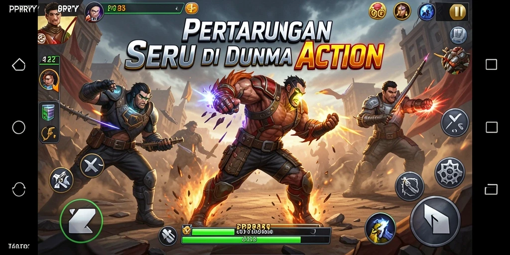 Tangkapan layar yang menunjukkan aksi seru dari gameplay PPRRYY.