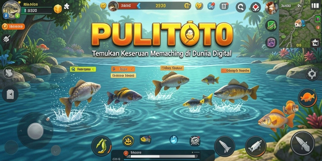 Tangkapan layar gameplay PULITOTO yang menggambarkan suasana memancing yang seru.