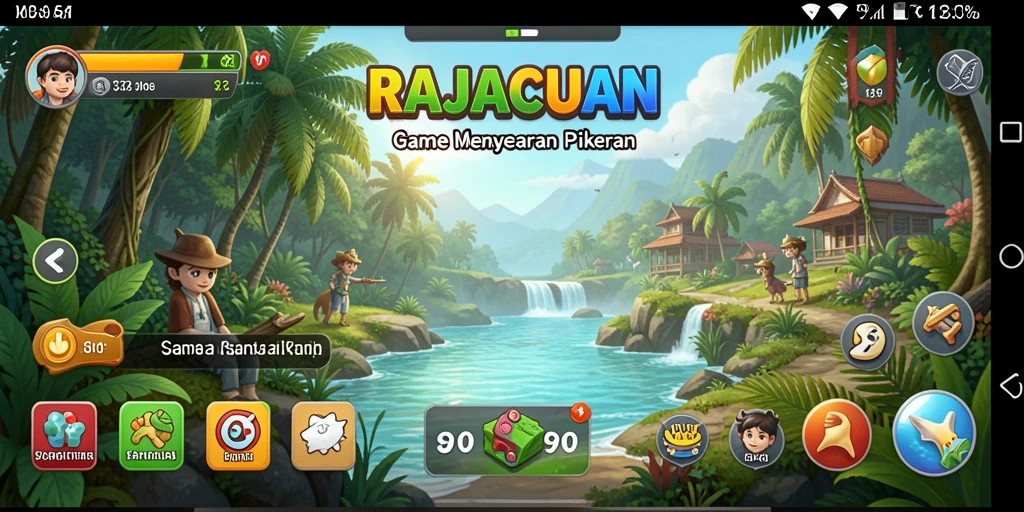 Tampilan gameplay menarik dari RAJACUAN yang menghibur.