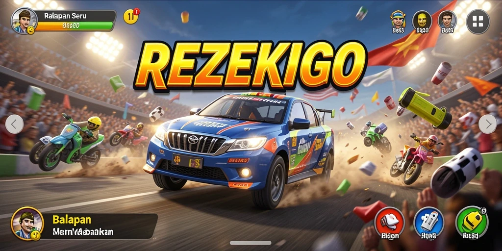Tampilan balapan mendebarkan dari REZEKIGO yang penuh aksi.