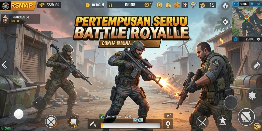 Tampilan gameplay seru dari RSNVIP dalam pertempuran Battle Royale.