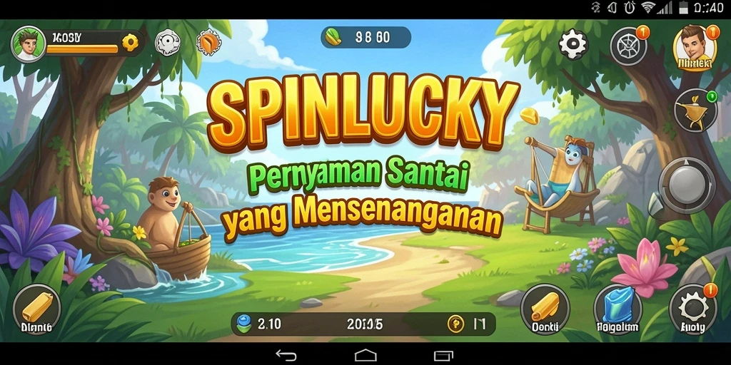 Tampilan gameplay SPINLUCKY yang menyenangkan dan penuh warna.
