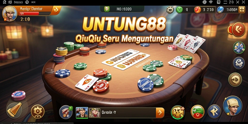 Tampilan aksi seru dalam permainan QiuQiu UNTUNG88.