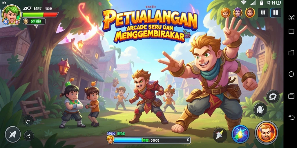 Tangkapan layar ZK7 menampilkan gameplay seru dan penuh warna.